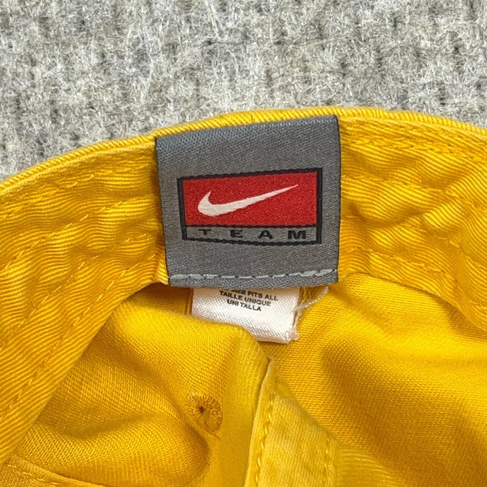 West Virginia Mountaineers Hat Cap Strap Back Nike Swoosh Dad WVU Yellow Adult - Picture 7 of 8